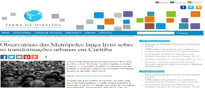 Terra de Direitos: Livro Curitiba: transformações na ordem urbana
